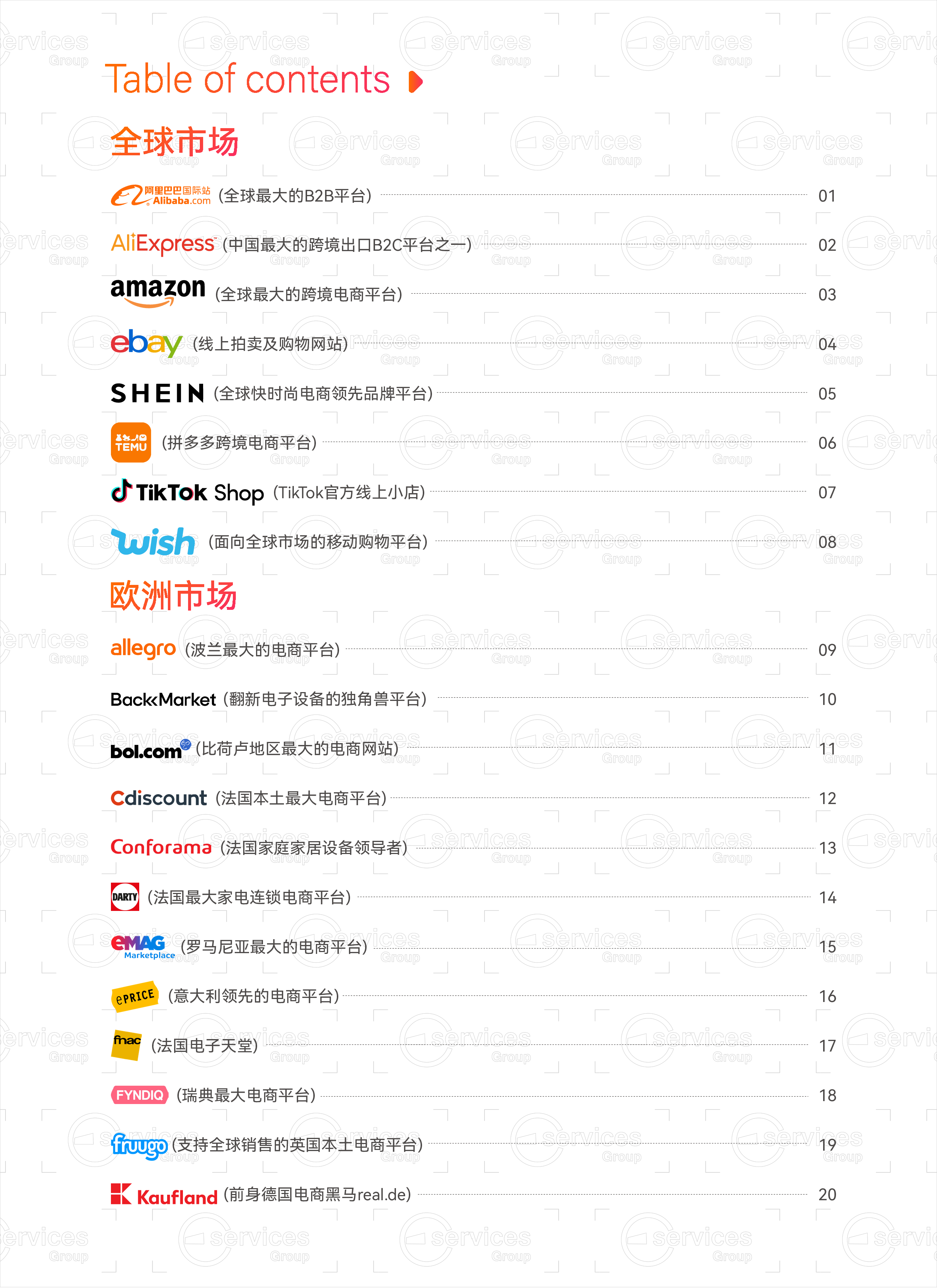 ESG跨境全球电商平台详解-全球合集2024102页